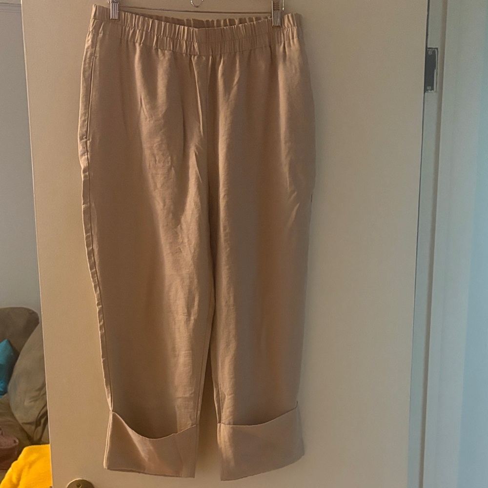 Zara Taupe Trousers with large cuff